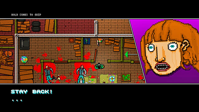 After the conversation, return to the car - Scene 6 - Moving Up - Act 2 - Rising - Hotline Miami 2: Wrong Number - Game Guide and Walkthrough