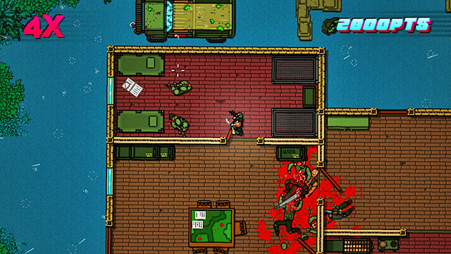 You find the last two enemies by the map exit - Scene 9 - Ambush - Act 3 - Climax - Hotline Miami 2: Wrong Number - Game Guide and Walkthrough