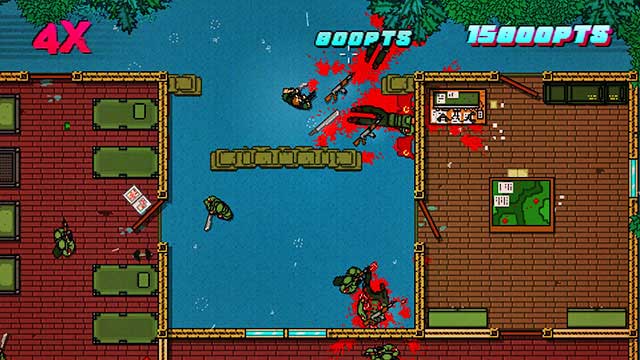 After that, enter across the door above, into the room on the right - Scene 9 - Ambush - Act 3 - Climax - Hotline Miami 2: Wrong Number - Game Guide and Walkthrough