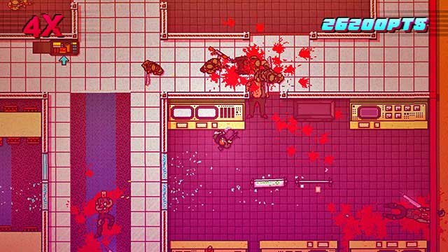 With the knife, kill the nearest enemies - Scene 16 - Casualties - Act 4 - Falling - Hotline Miami 2: Wrong Number - Game Guide and Walkthrough