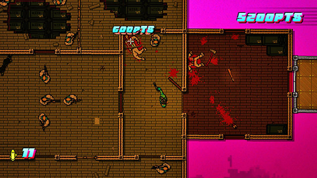 Higher up, and on the left there is a door - Scene 18 - Demolition - Act 5 - Intermission - Hotline Miami 2: Wrong Number - Game Guide and Walkthrough
