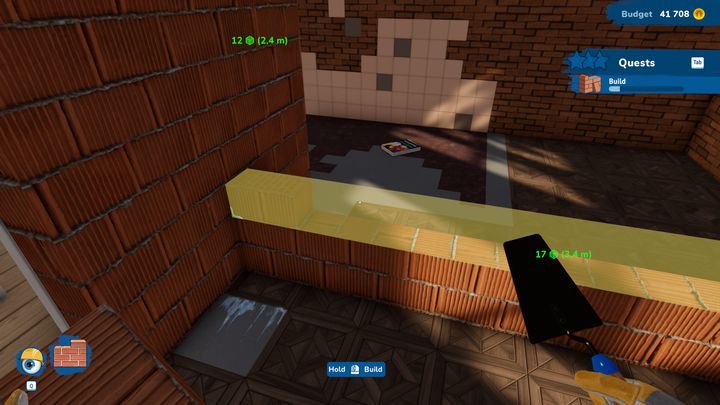 In the same phase of the game, you'll receive the spatula, which you can use to lay walls - House Flipper 2: Renovating Actions - Basics - House Flipper 2 Guide