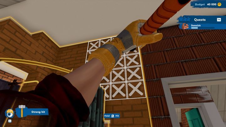 To destroy walls, you need a hammer, which you will receive after completing several initial orders - House Flipper 2: Renovating Actions - Basics - House Flipper 2 Guide