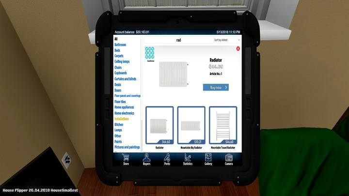 The last step to take is to buy a missing radiator - Sara Lewis order in House Flipper - Walkthrough - House Flipper Game Guide