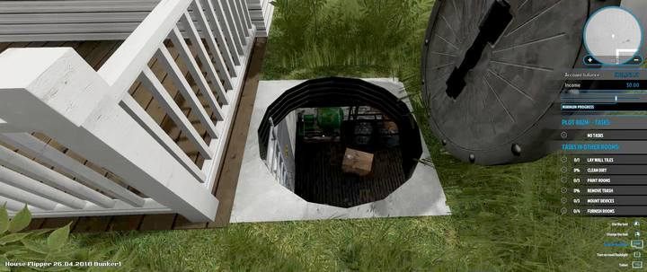 Entrance to the bunker is located behind the terrace. - Steve Mariner (Apocalypse Flipper DLC) order in House Flipper - Walkthrough - House Flipper Game Guide