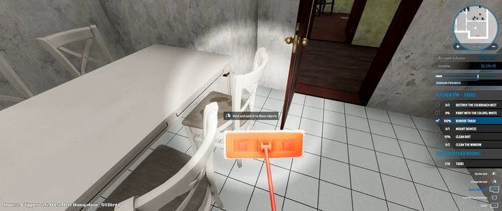 Start with cleaning - Ann Denis order in House Flipper - Walkthrough - House Flipper Game Guide