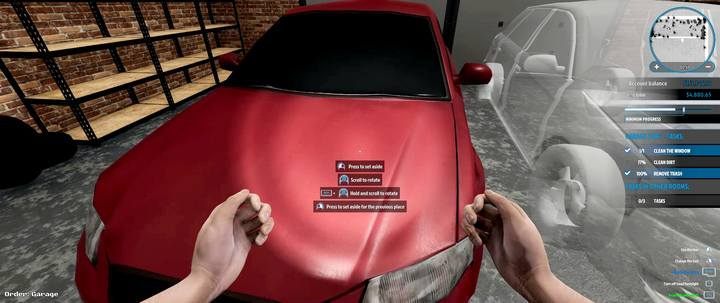 Clean and move the car to get rid of the stains underneath. - Max Jonsonv order in House Flipper - Walkthrough - House Flipper Game Guide