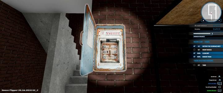 Fuse Box: Replace defective fuses and switch the switches to restore power supply. - Robert Moon order in House Flipper - Walkthrough - House Flipper Game Guide