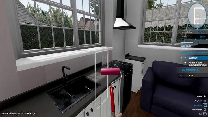 It is easy to accidentally skip parts under the windows, when they are covered with furniture. - Amanda Jonson order in House Flipper - Walkthrough - House Flipper Game Guide