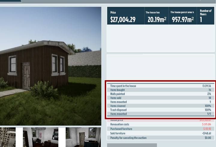 If you think that your work is done, return to your office by using the menu (an auto-save feature will activate once you do so) - General information about investments in House Flipper Game - Free mode - House Flipper Game Guide