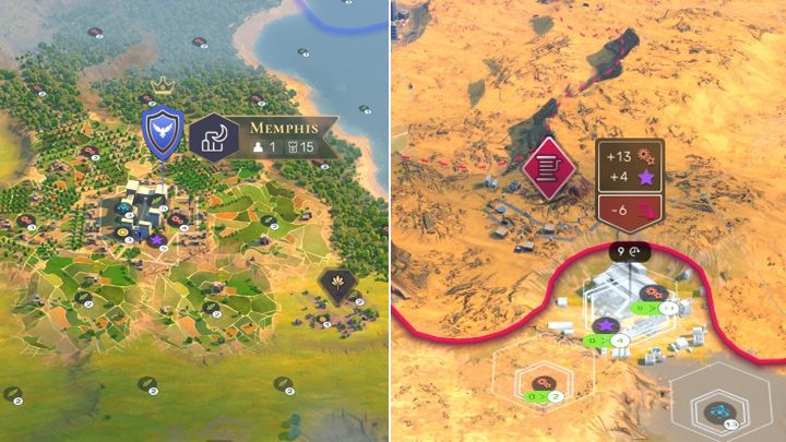 Memphis has good territory for development and has luxury resources, although the area is not particularly rich in resources. On the other hand, a desert outpost is a bad idea - there is no food here, even though the place has a very high production yield. - Humankind: Beginners Guide - first turns - Basis - Humankind Guide