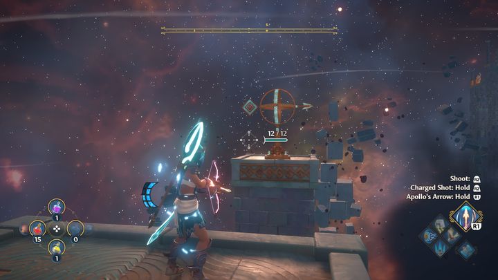 After you hit the target, start gliding further - Immortals Fenyx Rising: Dark Arts - walkthrough - Hephaestus quests - Immortals Fenyx Rising Guide