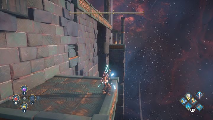 Jump into the chasm again and continue gliding - Immortals Fenyx Rising: Dark Arts - walkthrough - Hephaestus quests - Immortals Fenyx Rising Guide