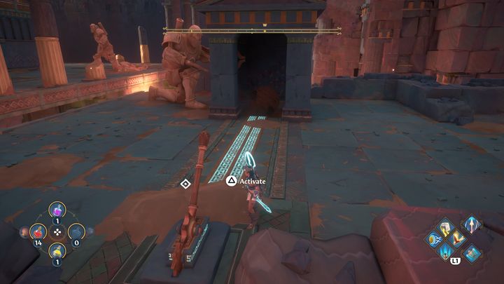 Place the ball in the small furnace to create burning coal - Immortals Fenyx Rising: Dark Arts - walkthrough - Hephaestus quests - Immortals Fenyx Rising Guide