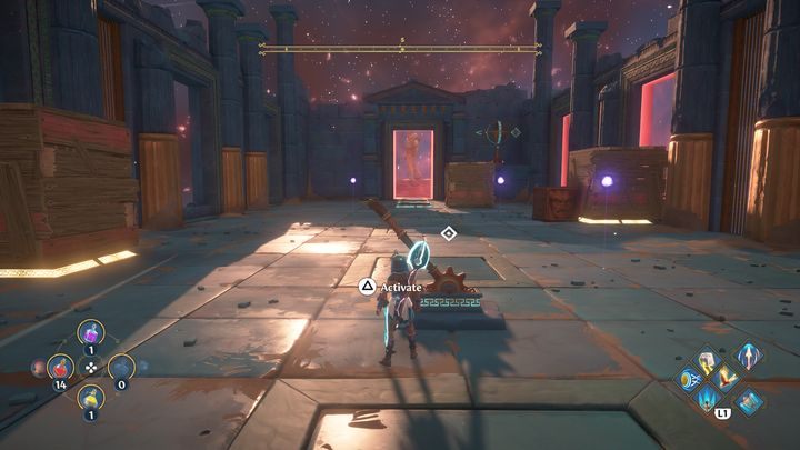 Wait until the crates are moved to the left side - Immortals Fenyx Rising: Dark Arts - walkthrough - Hephaestus quests - Immortals Fenyx Rising Guide