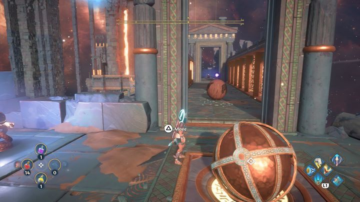 After placing the ball, take care of the other one - Immortals Fenyx Rising: Dark Arts - walkthrough - Hephaestus quests - Immortals Fenyx Rising Guide