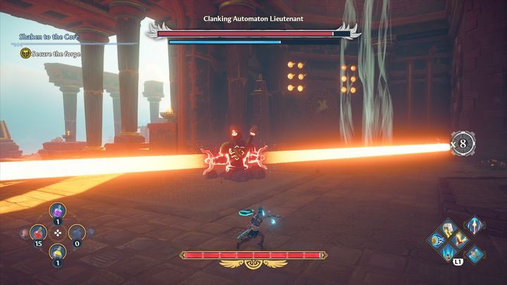 Many of the boss's attacks are impossible to parry, so you should avoid trying - Immortals Fenyx Rising: Clanking Automaton Lieutenant - how to defeat the boss? - Bosses - Immortals Fenyx Rising Guide