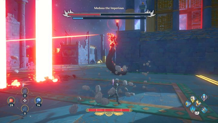 The subsequent phases won't be significantly different from the first one - Immortals Fenyx Rising: Medusa the Imperoius - how to defeat the boss? - Bosses - Immortals Fenyx Rising Guide