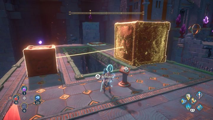 Start by going left - there are two puzzles to solve there - Immortals Fenyx Rising: The Spiders Web - walkthrough - Main missions - Immortals Fenyx Rising Guide