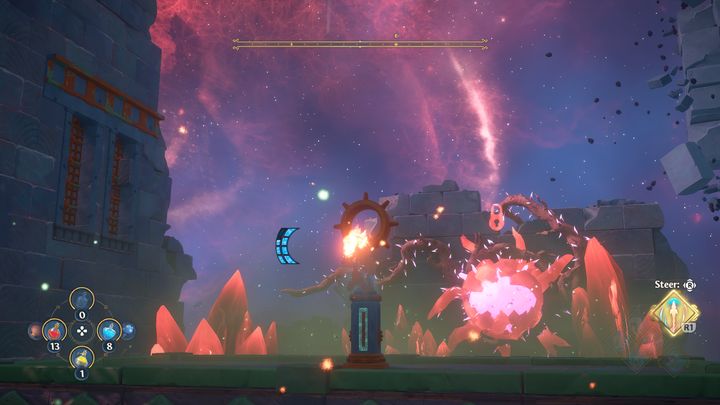 When all targets are lit, aim the arrow at the seed - Immortals Fenyx Rising: The Spiders Web - walkthrough - Main missions - Immortals Fenyx Rising Guide