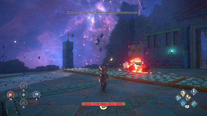 Inside, you will find yourself in a room that resembles an arena - Immortals Fenyx Rising: Go Do Hero Things! - walkthrough - Athenas quests - Immortals Fenyx Rising Guide