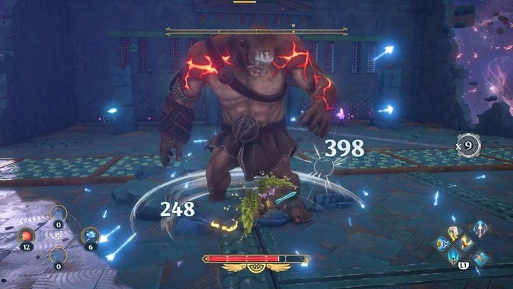 There are target switches on the left and right of the room - they activate lasers and spikes - Immortals Fenyx Rising: Go Do Hero Things! - walkthrough - Athenas quests - Immortals Fenyx Rising Guide