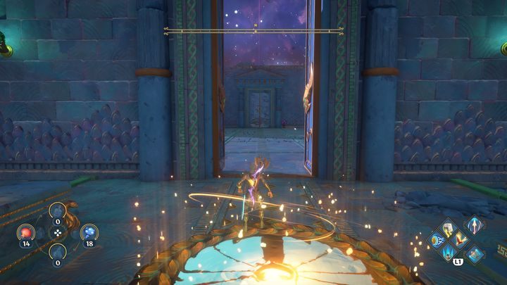 In the middle of the dungeon, there is a big challenge to overcome, namely the boss, the Hound of Hades, the legendary Cerberos - Immortals Fenyx Rising: Go Do Hero Things! - walkthrough - Athenas quests - Immortals Fenyx Rising Guide