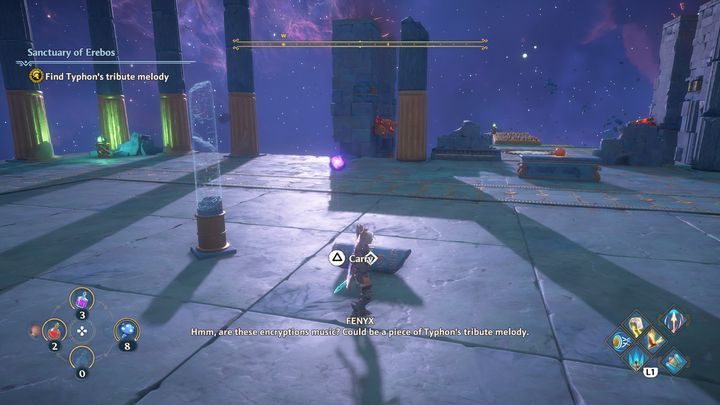 When you reach the other side, your task will be to fix the object pictured in the attached image - Immortals Fenyx Rising: Pecking Orders - walkthrough - The tasks of Ares - Immortals Fenyx Rising Guide