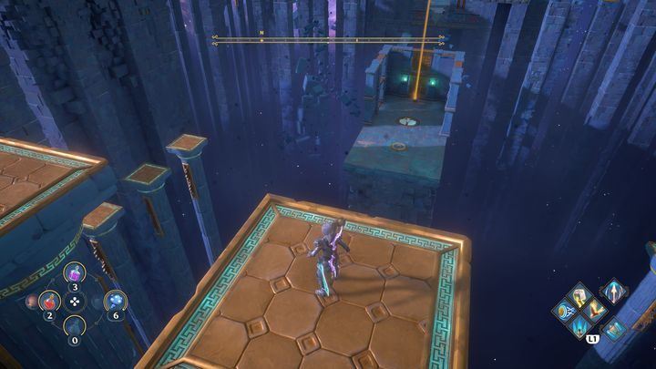 Piecing the object back together will activate the pillar to the right - Immortals Fenyx Rising: Pecking Orders - walkthrough - The tasks of Ares - Immortals Fenyx Rising Guide