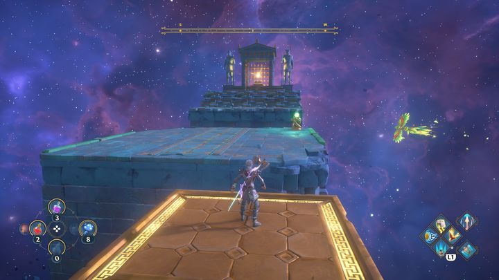 Now, return to the platforms that were activated after killing the Minotaur - Immortals Fenyx Rising: Pecking Orders - walkthrough - The tasks of Ares - Immortals Fenyx Rising Guide