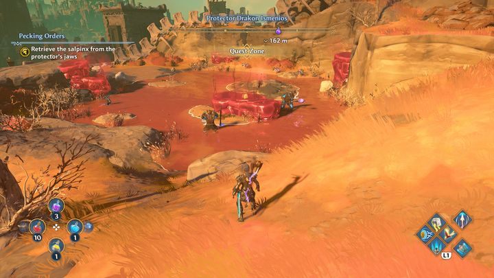 You'll find two of them near a pond, along with some opponents - Immortals Fenyx Rising: Pecking Orders - walkthrough - The tasks of Ares - Immortals Fenyx Rising Guide