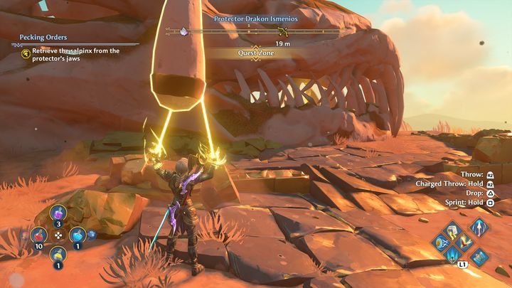 The last tooth is located near the jaw - Immortals Fenyx Rising: Pecking Orders - walkthrough - The tasks of Ares - Immortals Fenyx Rising Guide