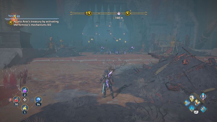 There will be a large group of enemies in front of you - Immortals Fenyx Rising: Nest Egg - walkthrough - The tasks of Ares - Immortals Fenyx Rising Guide