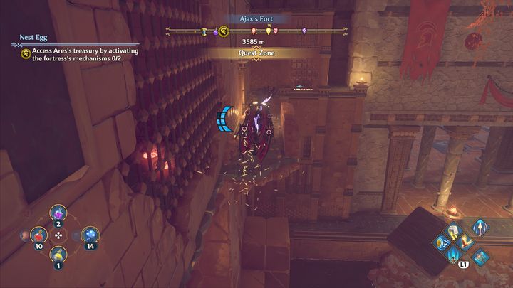 Head to the very top to find the second block - Immortals Fenyx Rising: Nest Egg - walkthrough - The tasks of Ares - Immortals Fenyx Rising Guide