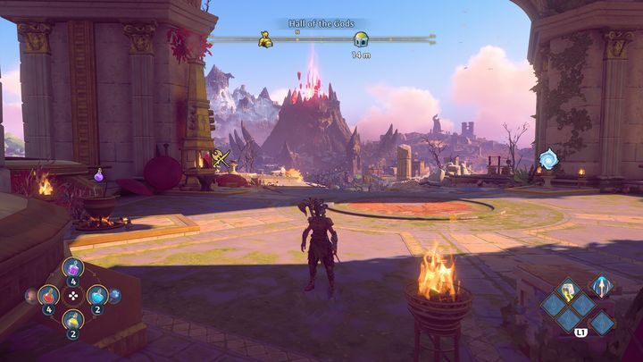 Upon reaching the Hall, you should approach each object that is located within it - Immortals Fenyx Rising: The Hall of the Gods - Basics - Immortals Fenyx Rising Guide