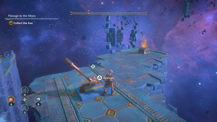 There is a chest near the next lever, open it to gain a few potions - Immortals Fenyx Rising: Passage in the Abyss - walkthrough - Main missions - Immortals Fenyx Rising Guide