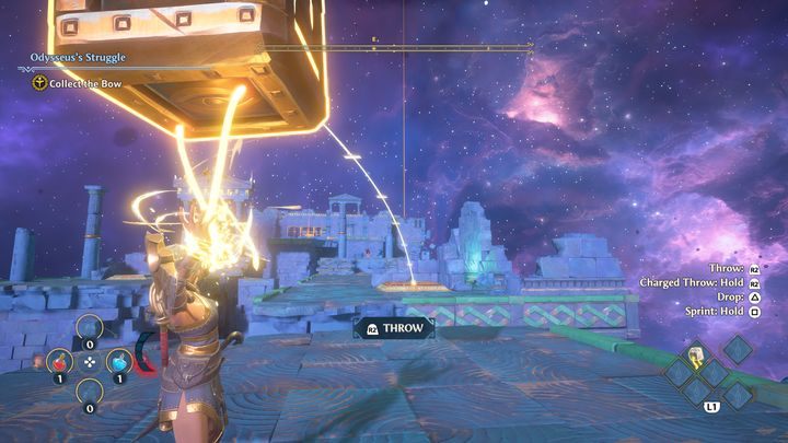 If you fail the throw, simply press the button again to reset the blocks - Immortals Fenyx Rising: Odysseuss Struggle - walkthrough - Main missions - Immortals Fenyx Rising Guide