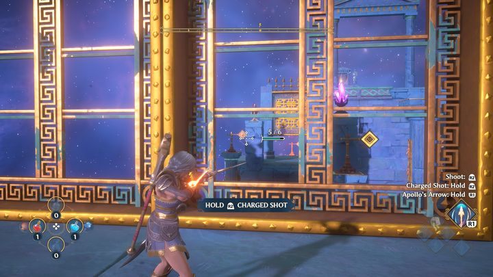 When you are on the other side, activate a button and start shooting at the next targets through a golden gate - Immortals Fenyx Rising: Odysseuss Struggle - walkthrough - Main missions - Immortals Fenyx Rising Guide