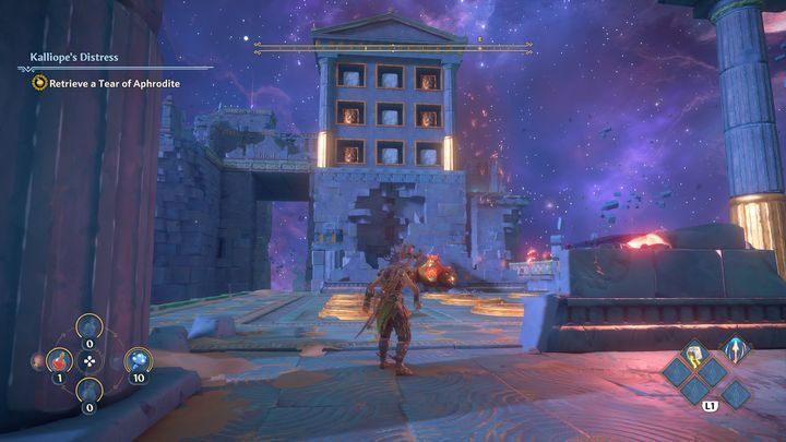 This particular Vault is characterized by puzzles that involve activating pressure plates in a pattern shown by the wall visible in the picture - Immortals Fenyx Rising: A Crying Shame - walkthrough - Aphrodites quests - Immortals Fenyx Rising Guide