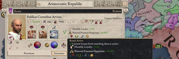 If you match all national ideas, you will receive a special bonus. - National Ideas in Imperator Rome - Government - Imperator Rome Guide