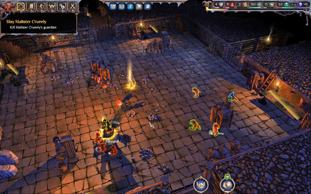 Attack him with one (fed) Squad and destroy tables with food using the other one - Arriving North of Hell - Chapter I - The Dark Arising - Impire - Game Guide and Walkthrough