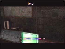 Pass by the first line and in the second line use the hand wheel of the cupboard on the right and then the same thing on the left - Fahrenheit Indigo Prophecy: DEBRIEFING Police Station - Fahrenheit Indigo Prophecy: Walkthrough - Indigo Prophecy / Fahrenheit Game Guide & Walkthrough