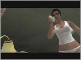 Carla is taking a shower - Fahrenheit Indigo Prophecy: DARK OMEN Carlas Place - Fahrenheit Indigo Prophecy: Walkthrough - Indigo Prophecy / Fahrenheit Game Guide & Walkthrough