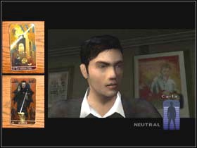 Tommy will show some tarot cards - Fahrenheit Indigo Prophecy: DARK OMEN Carlas Place - Fahrenheit Indigo Prophecy: Walkthrough - Indigo Prophecy / Fahrenheit Game Guide & Walkthrough
