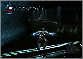 Walk the pipes to the generator and connect the circuit to obtain the Static Thrusters power, allowing you to glide through the air - Old, gray-haired man - part 1 - Walkthrough - inFAMOUS - Game Guide and Walkthrough