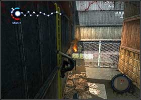 Once there, turn another valve, turn around, jump on the ladder as fast as possible and afterwards jump on the wire stretched across - Old, gray-haired man - part 2 - Walkthrough - inFAMOUS - Game Guide and Walkthrough