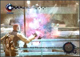 Until you have the electricity, you can use the most powerful attack, when the enemies break through the wall - Old, gray-haired man - part 3 - Walkthrough - inFAMOUS - Game Guide and Walkthrough