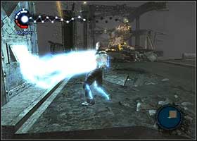 Alden will be throwing some metal stuff in the beginning, so don't stay in one spot for too long - Zeke's failure - Walkthrough - inFAMOUS - Game Guide and Walkthrough