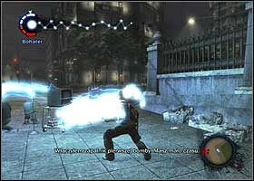 During the first mission in the Historic District you will have to activate a destroyed bridge and free the people being held hostage by Kessler - Kessler's last message - part 1 - Walkthrough - inFAMOUS - Game Guide and Walkthrough