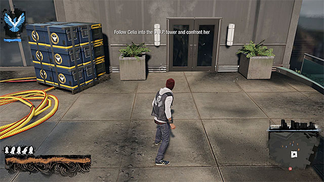 The newly unlocked entrance to the tower - Chapter 6, part 4 - things to do in the game - inFamous Paper Trail - inFamous: Second Son - Game Guide and Walkthrough